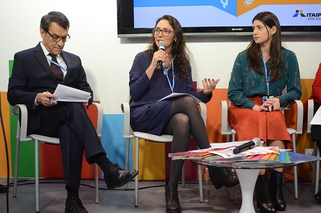 Ivan Vera, Lígia Leite Soares e Maria Eugenia Alderete, responsáveis pela elaboração dos estudos de caso. Foto: Romeu de Bruns