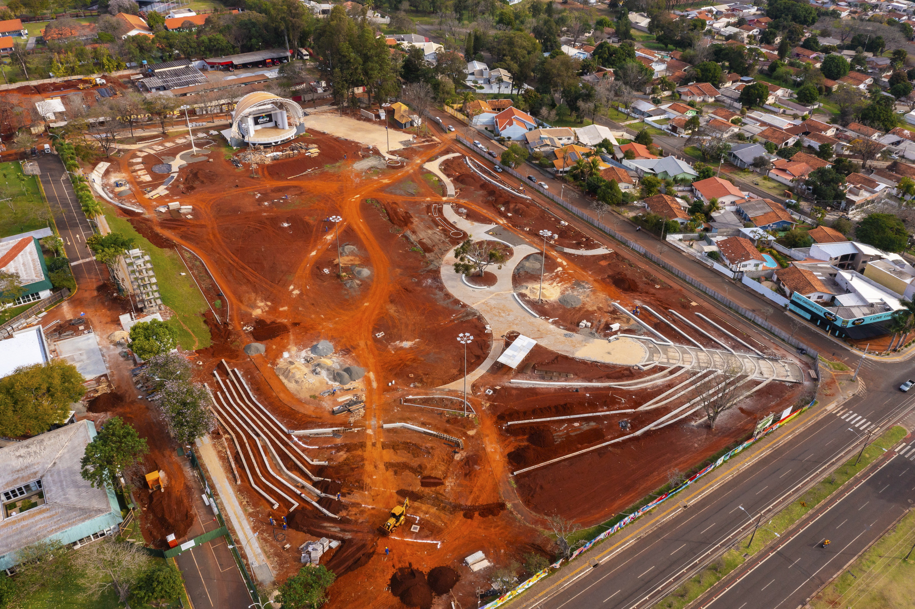 Imagem aérea dá a dimensão do tamanho da obra. Foto: Alexandre Marchetti.