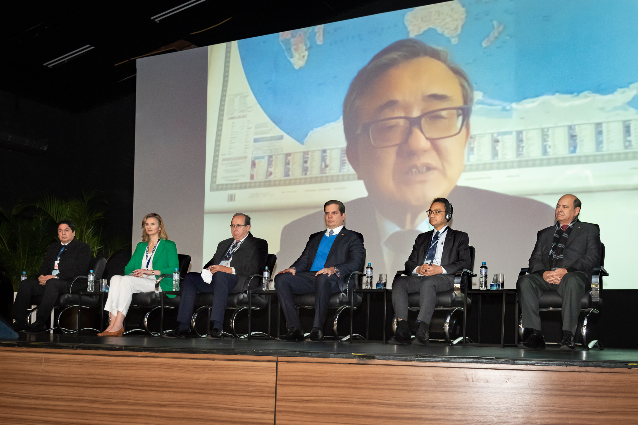 Liu Zhenmin participou por meio de vídeo. Foto: Rubens Fraulini/Itaipu Binacional