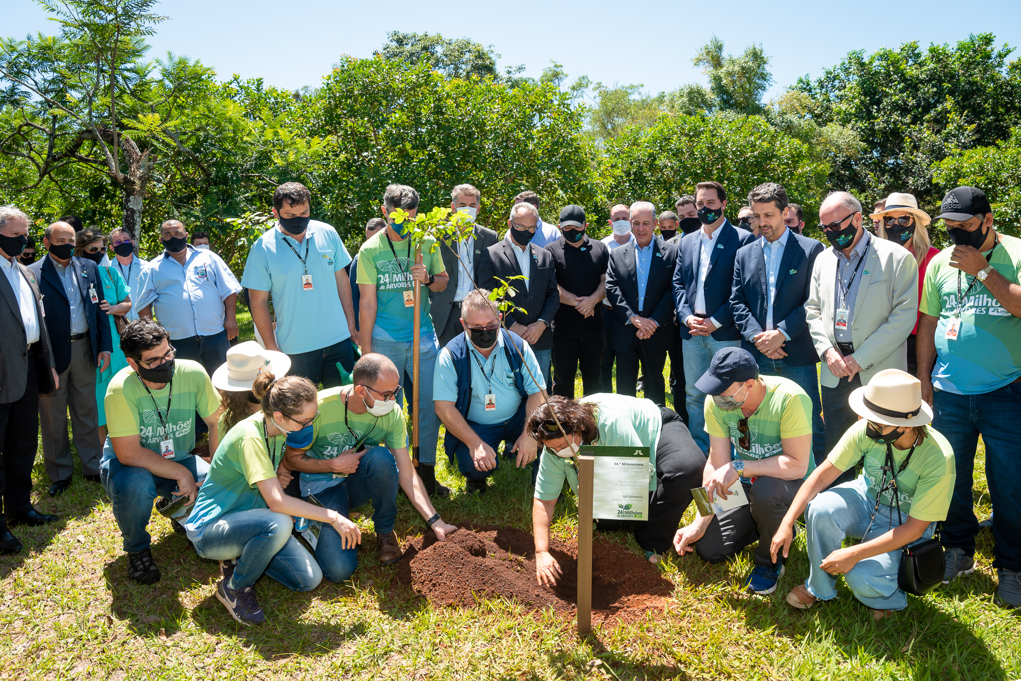 Plantio de ipê amarelo pela colega Veridiana e equipe. Foto: Rubens Fraulini/Itaipu Binacional